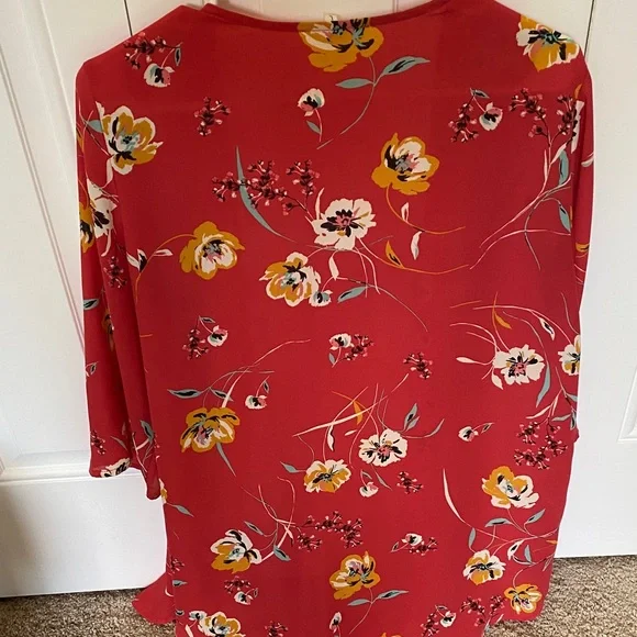 Floral Coral Kimono Cardigan - Picture 5 of 7